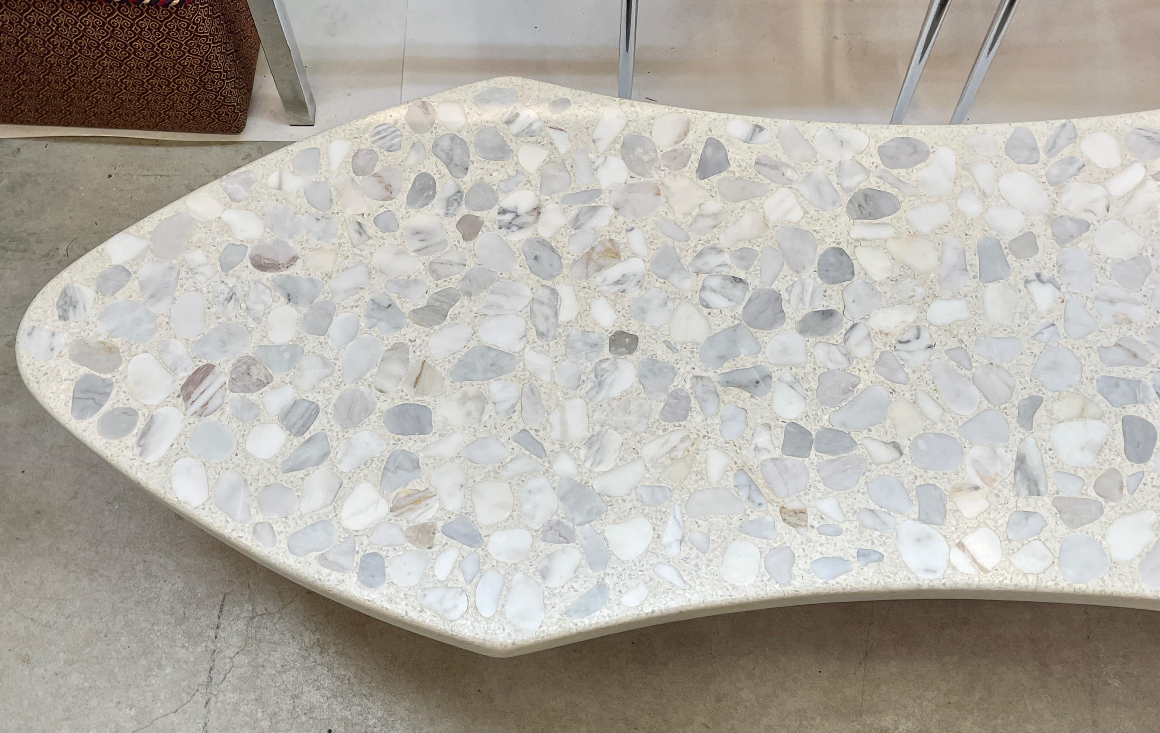 Harvey Probber Terrazzo and Walnut Coffee Table on Brass Casters 7