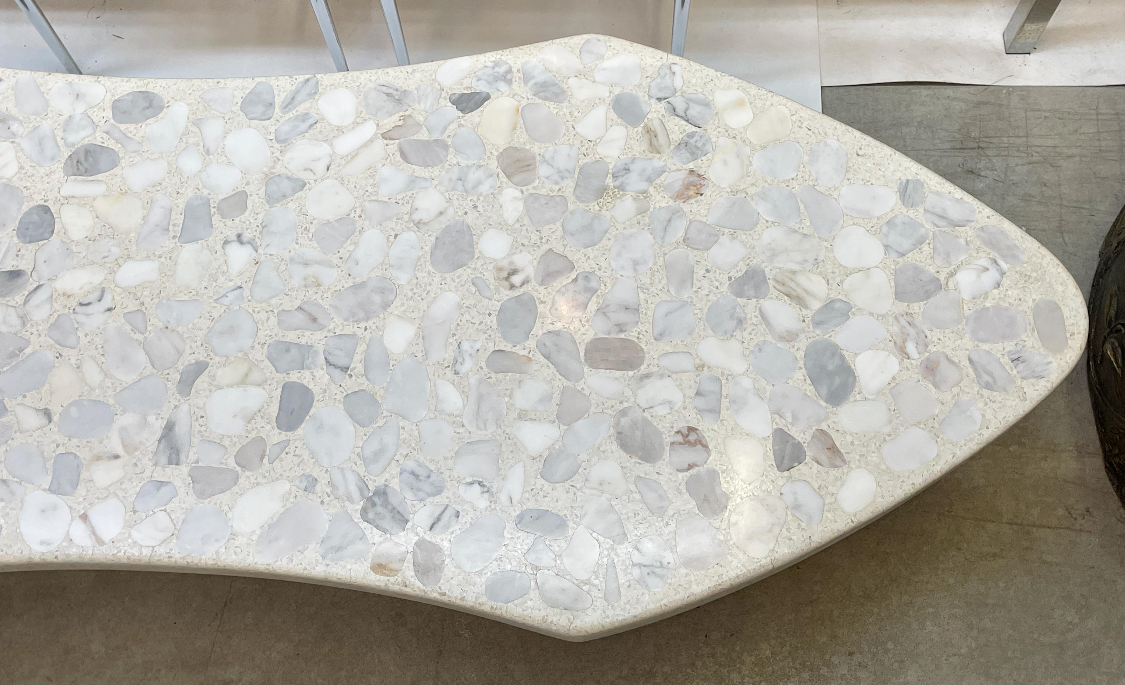 Harvey Probber Terrazzo and Walnut Coffee Table on Brass Casters 8