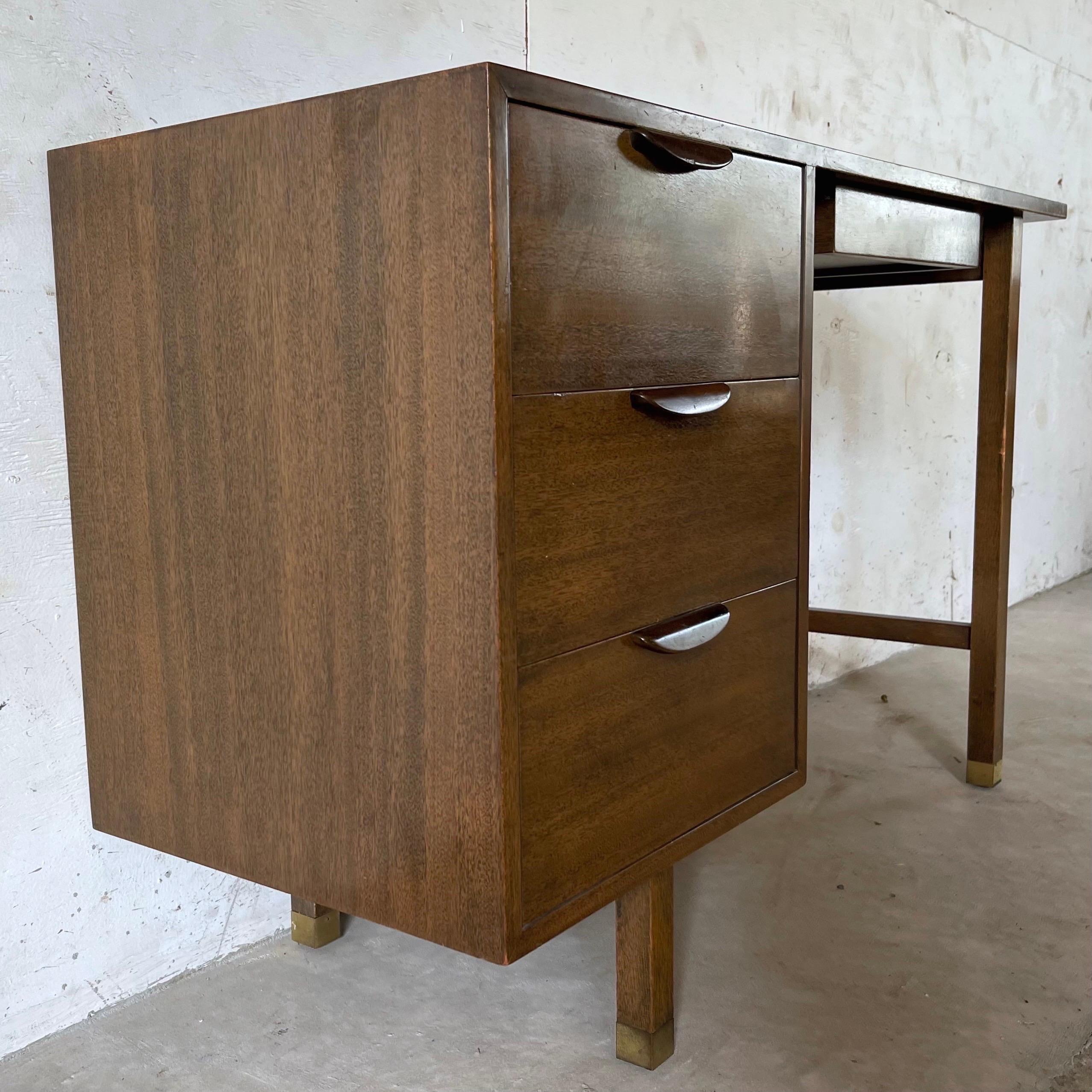 Veneer Harvey Probber Three Piece Corner Desk with Drawers