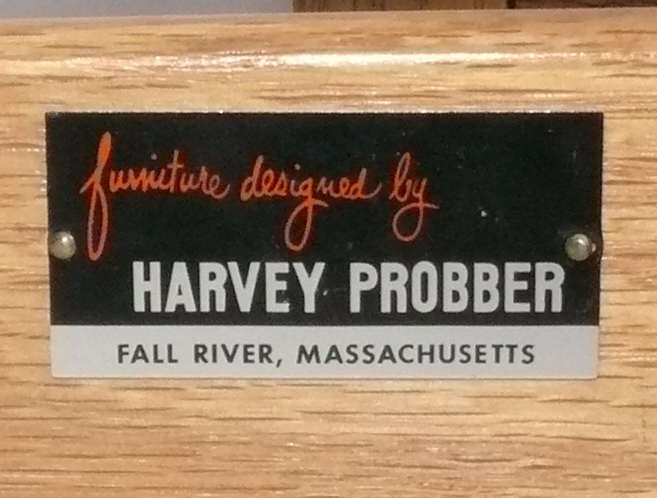Mid-20th Century Harvey Probber Travertine and Mahogany Nightstands or End Tables For Sale