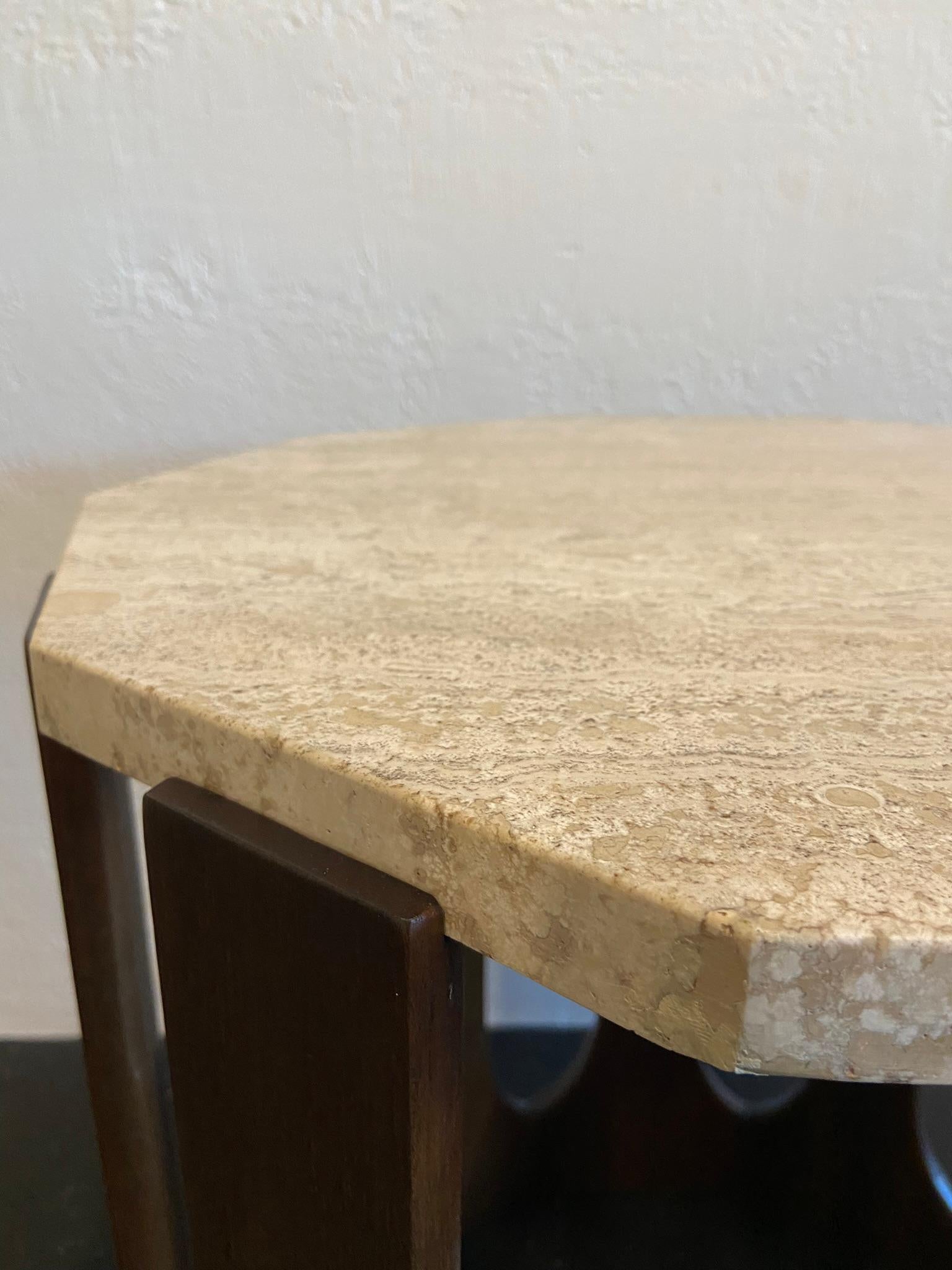 North American Harvey Probber Travertine Occasional Table For Sale