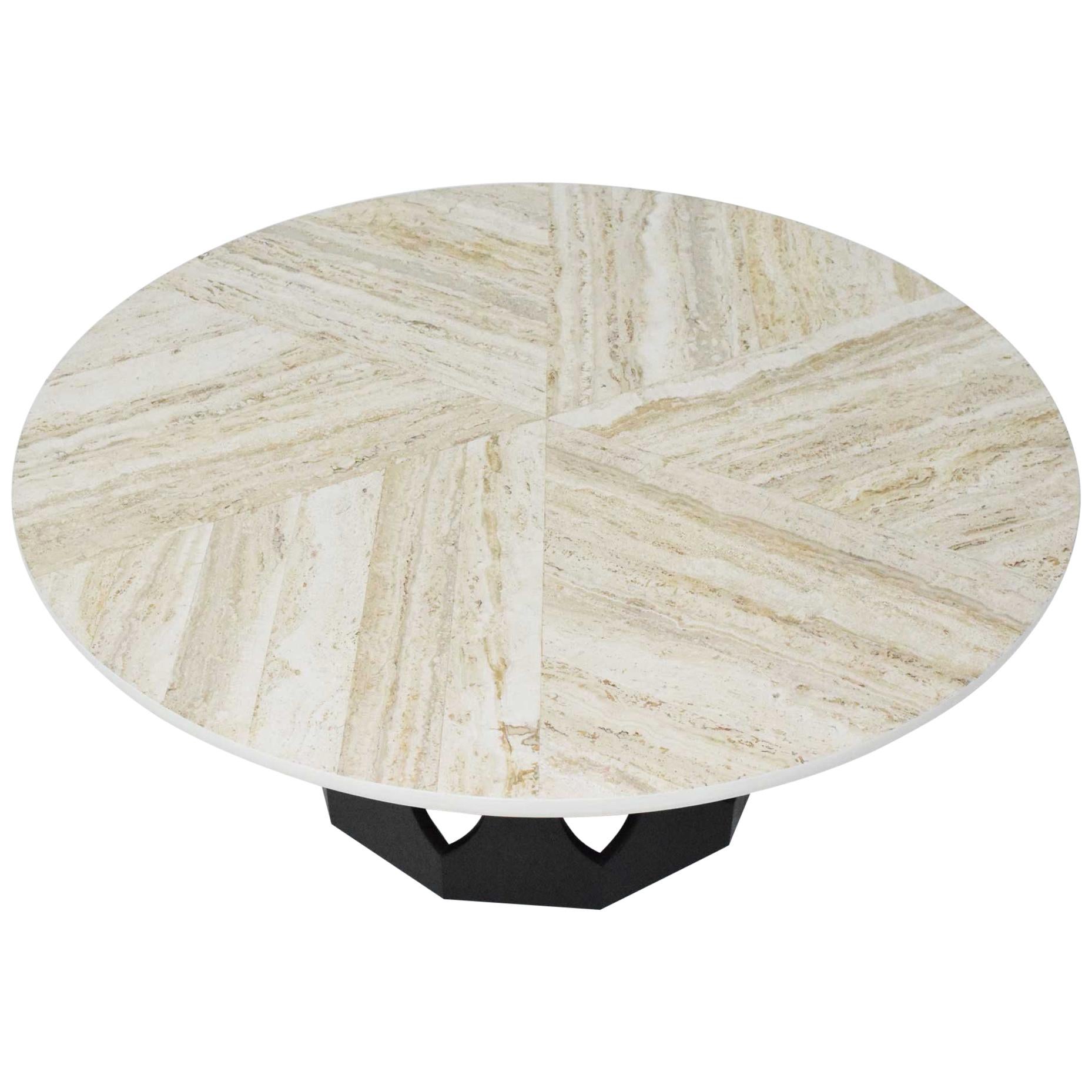 Trio of Hexagon Travertine Tables For Sale at 1stDibs