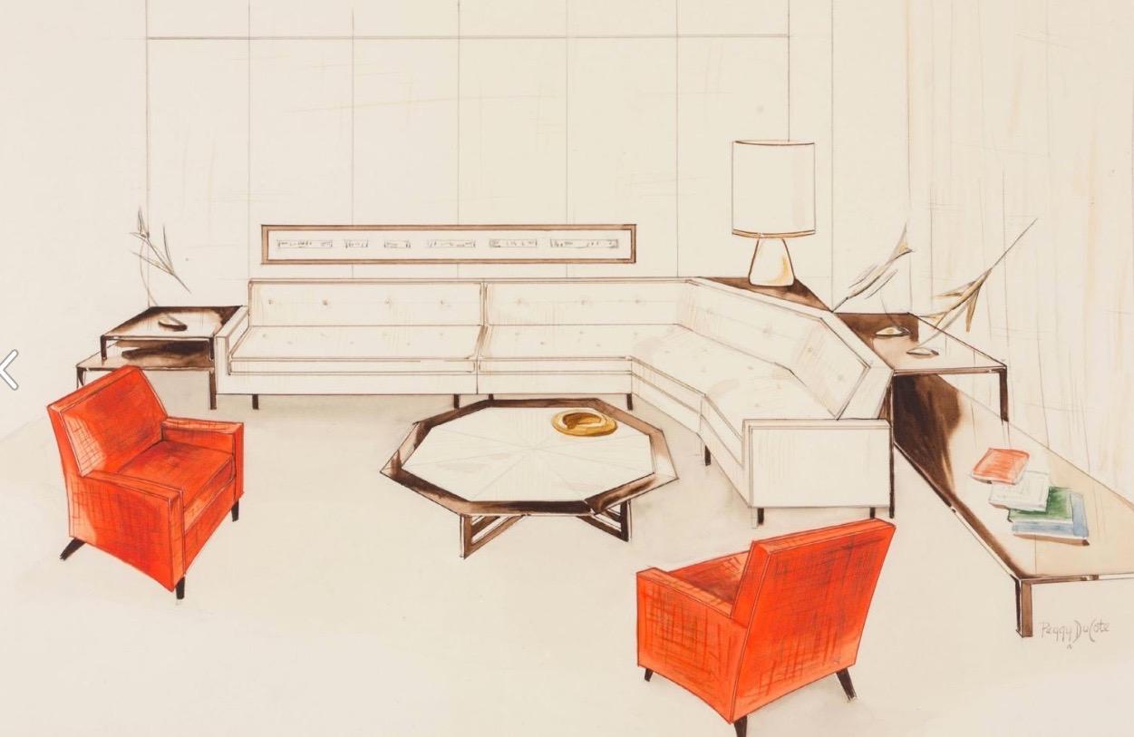 Harvey Probber Mahogany Corner Triangle Sofa Table For Sale 8