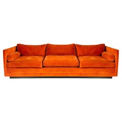 Sofá esmoquin Harvey Probber de terciopelo naranja, 1960