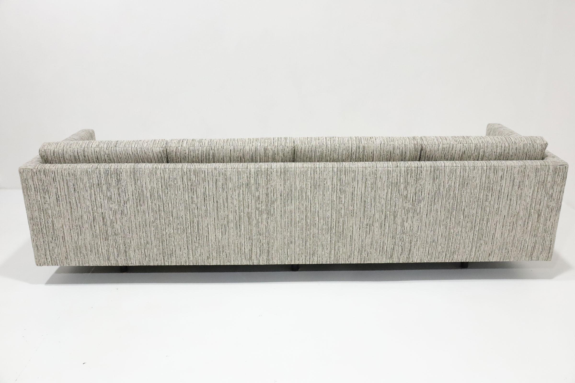 Upholstery Harvey Probber Tuxedo Sofa in Quality Couture Fabric