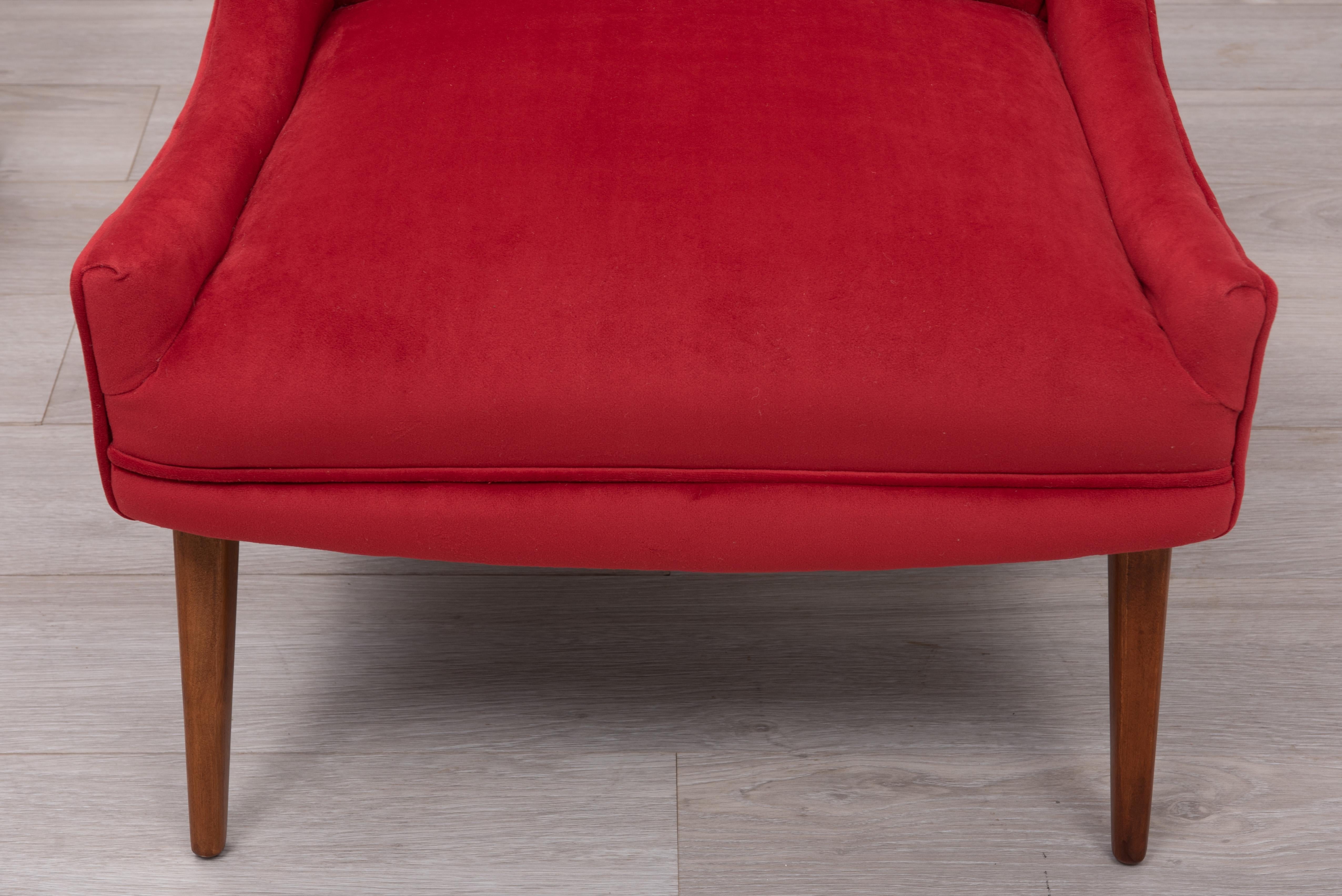 Harvey Probber Velvet Slipper Lounge Chairs - a Pair For Sale 3