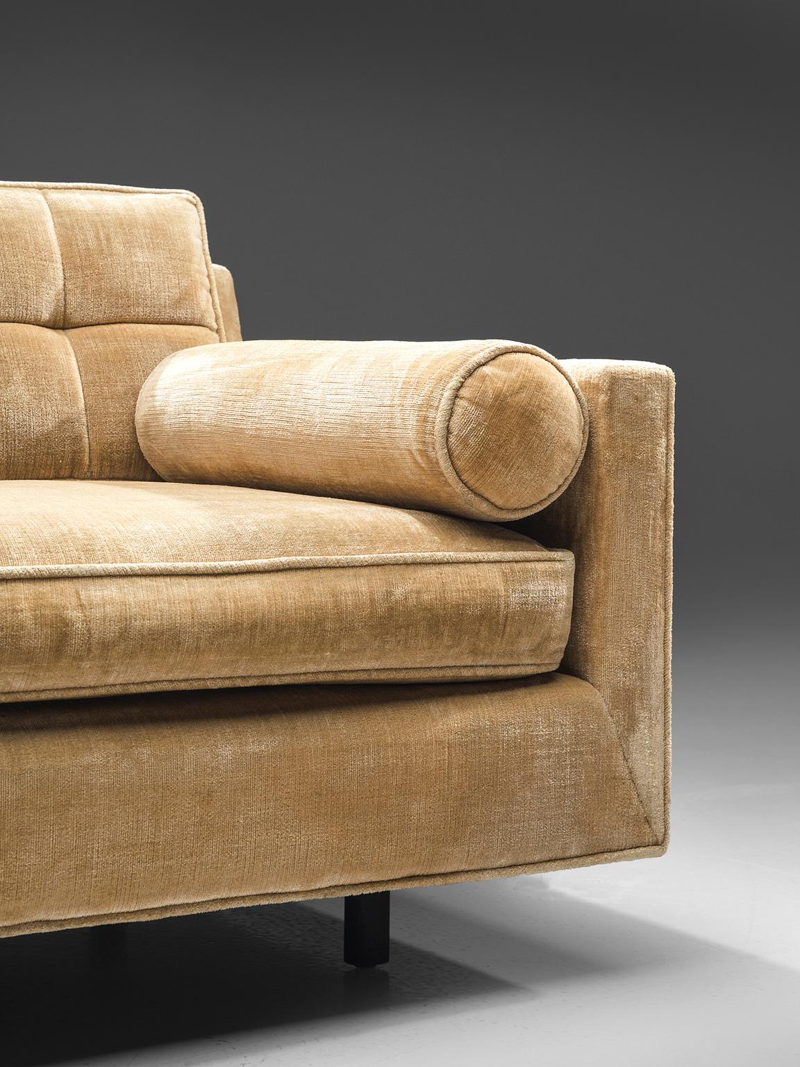 Harvey Probber Velvet Sofa, 1950s 1