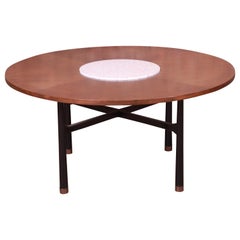 Harvey Probber Walnut and Terrazzo Marble Game or Center Table, 1950s