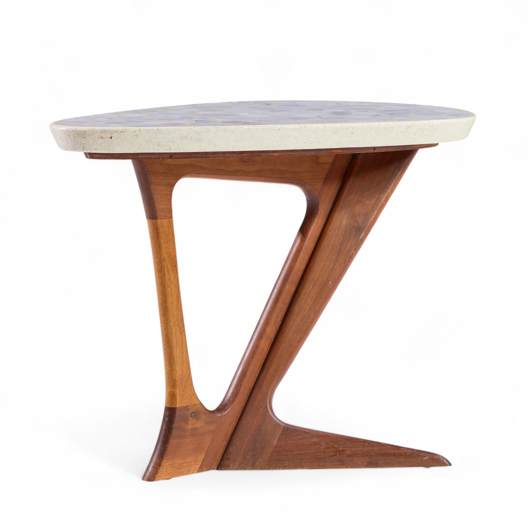 Harvey Probber Walnut and Terrazzo Side End Tables - Pair For Sale 5