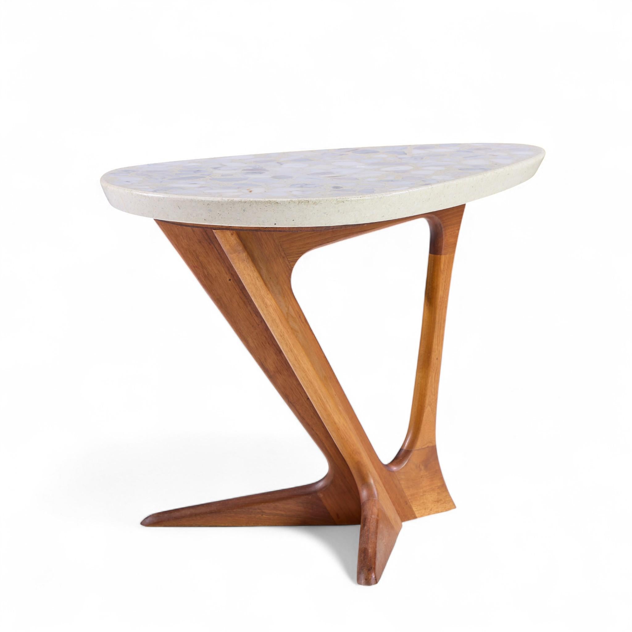 Harvey Probber Walnut and Terrazzo Side End Tables - Pair For Sale 3