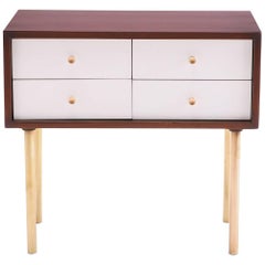 Harvey Probber Walnut Brass and Lacquered Chest