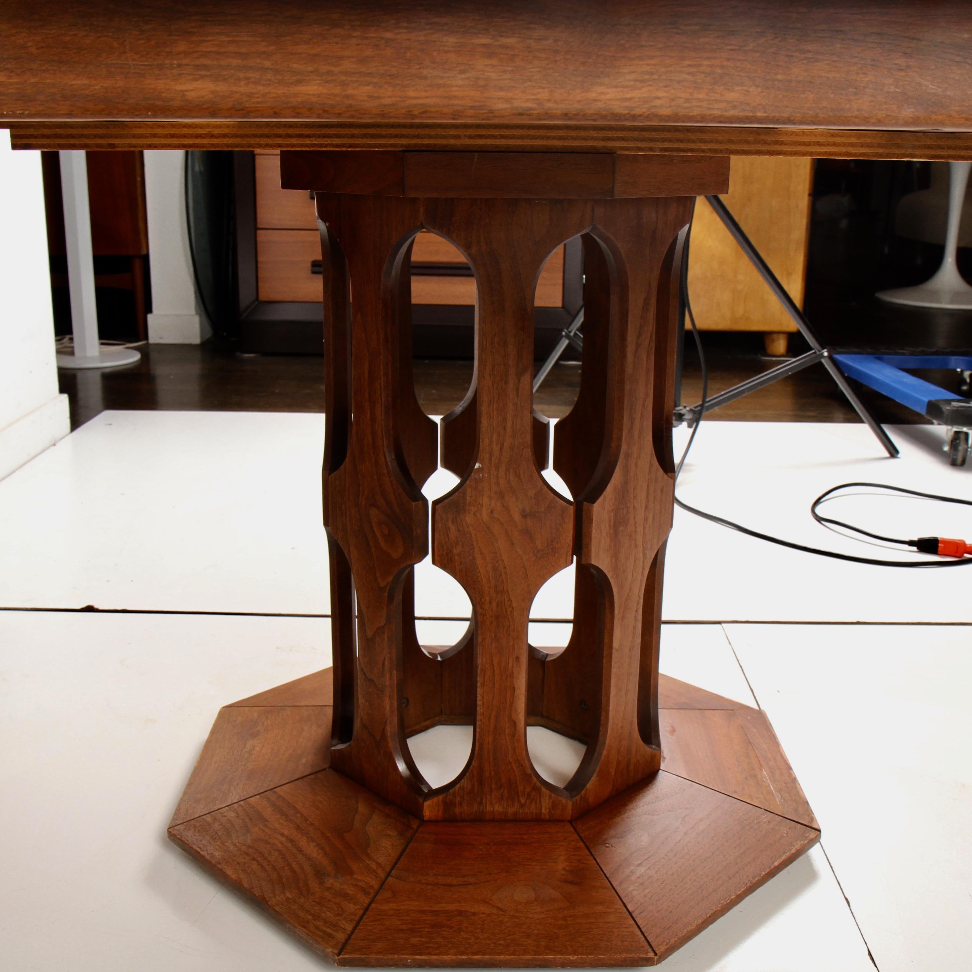 American Harvey Probber Walnut Octagonal Dining Table for Foster McDavid