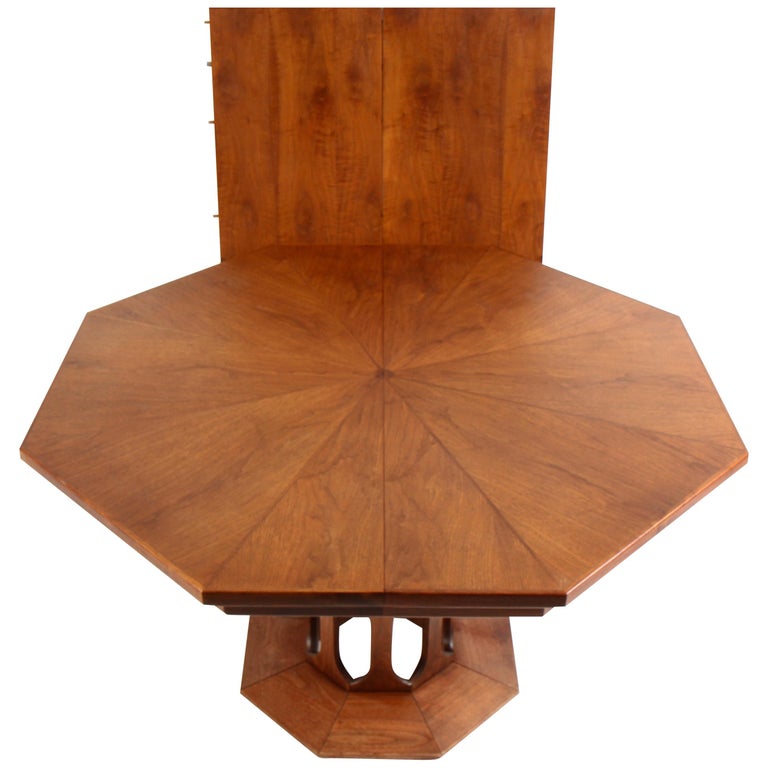 Harvey Probber Walnut Octagonal Dining Table for Foster McDavid at 1stDibs