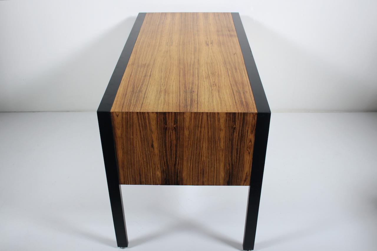 Harvey Probber Zebrano & Ebonized Mahogany Two Drawer Desk For Sale 3