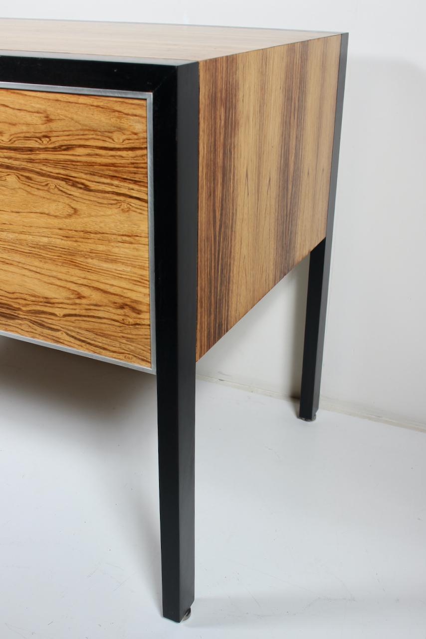Harvey Probber Zebrano & Ebonized Mahogany Two Drawer Desk For Sale 8