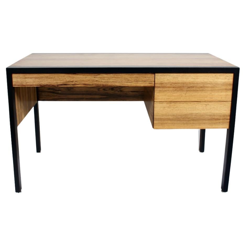 Harvey Probber Zebrano & Ebonized Mahogany Two Drawer Desk For Sale