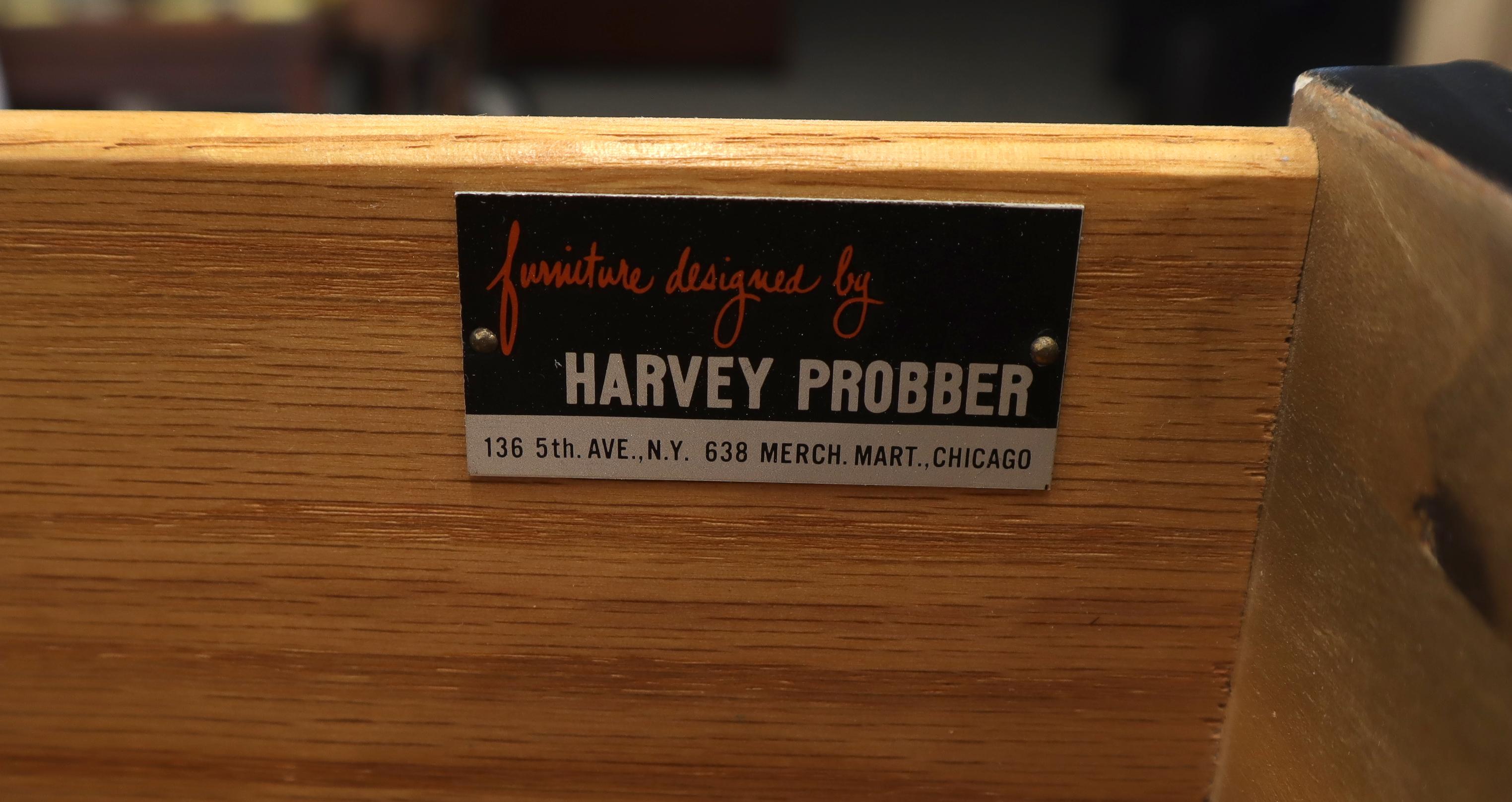 Harvey Prober Black Lacquer Brass Pulls 5-Drawer High Chest Dresser Cabinet 2