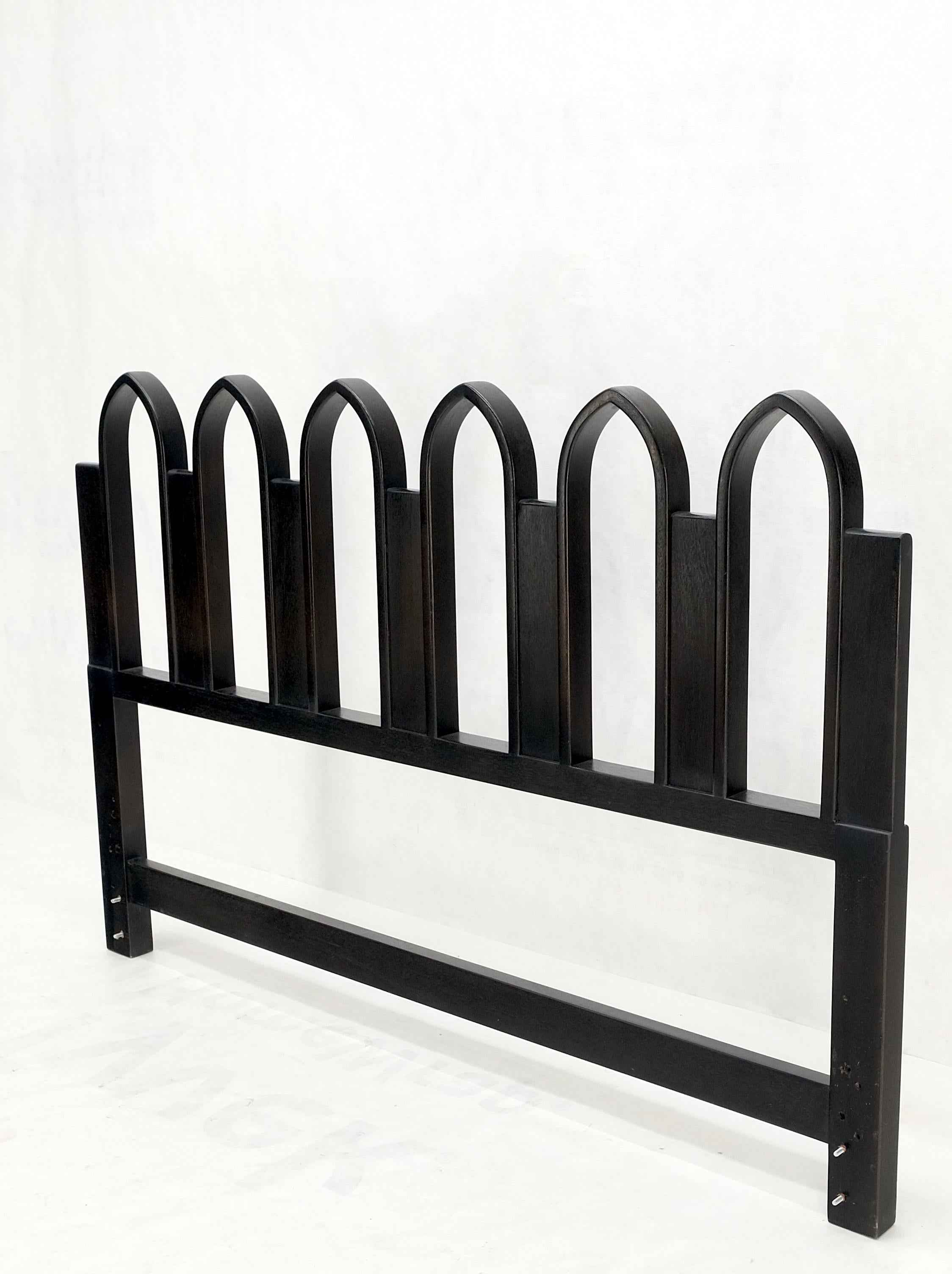 Harvey Prober Ebonized Solid Mahogany Lacquered Queen Size Headboard Bed Mint! For Sale 4