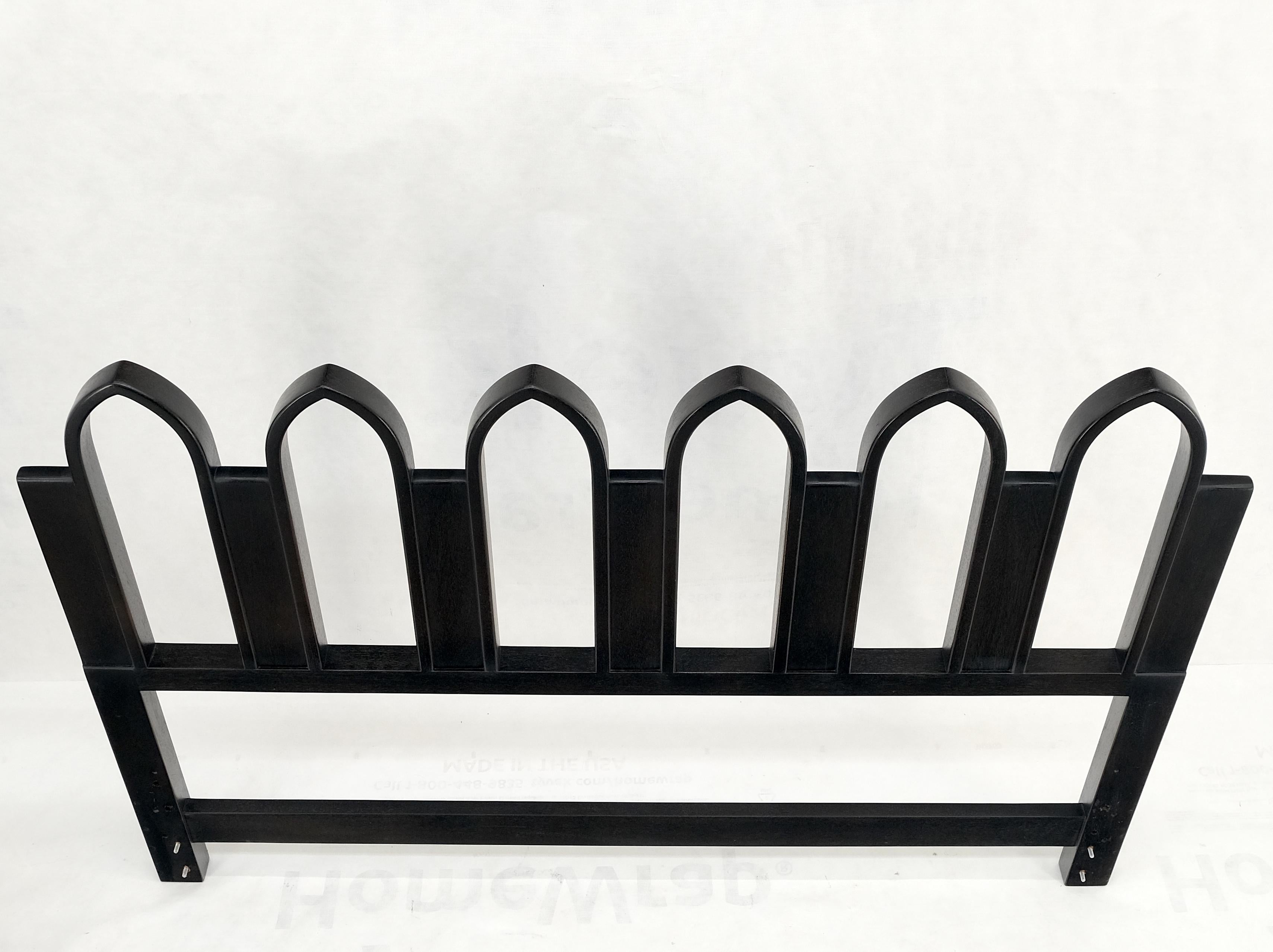Harvey Prober Ebonized Solid Mahogany Lacquered Queen Size Headboard Bed Mint! For Sale 7