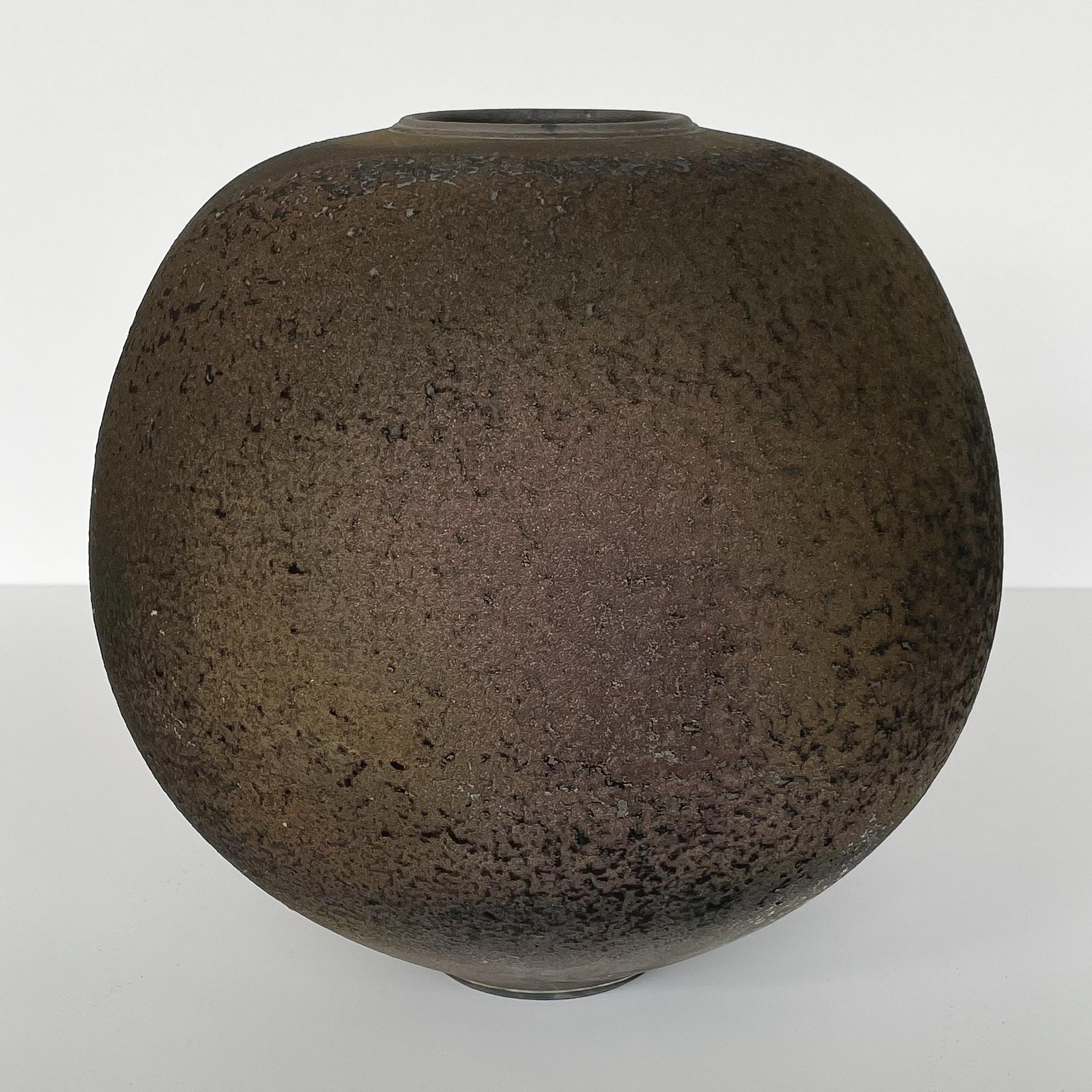 Glazed Harvey Sadow Large Raku Stoneware Vessel
