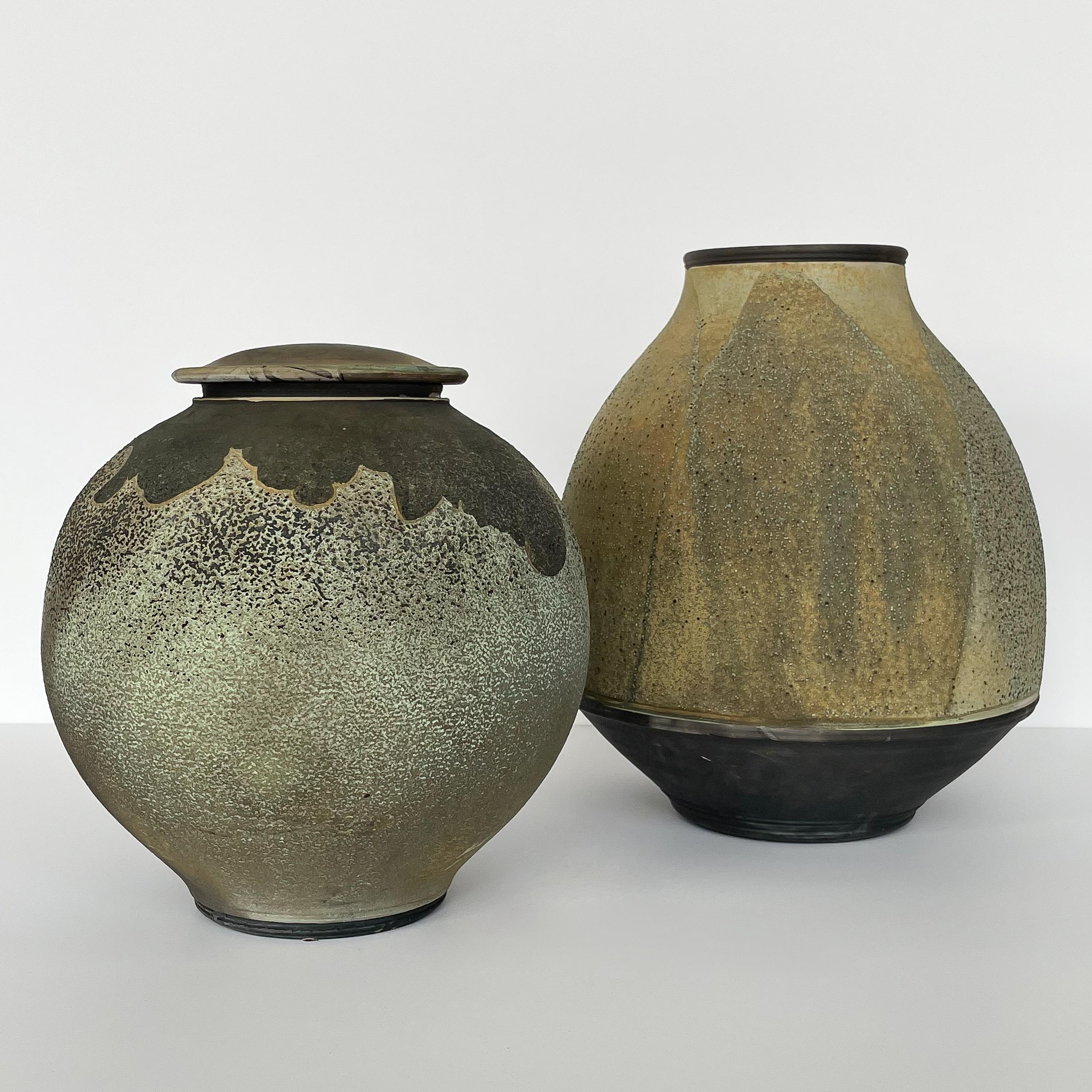 Harvey Sadow Raku Lidded Stoneware Vessel 4