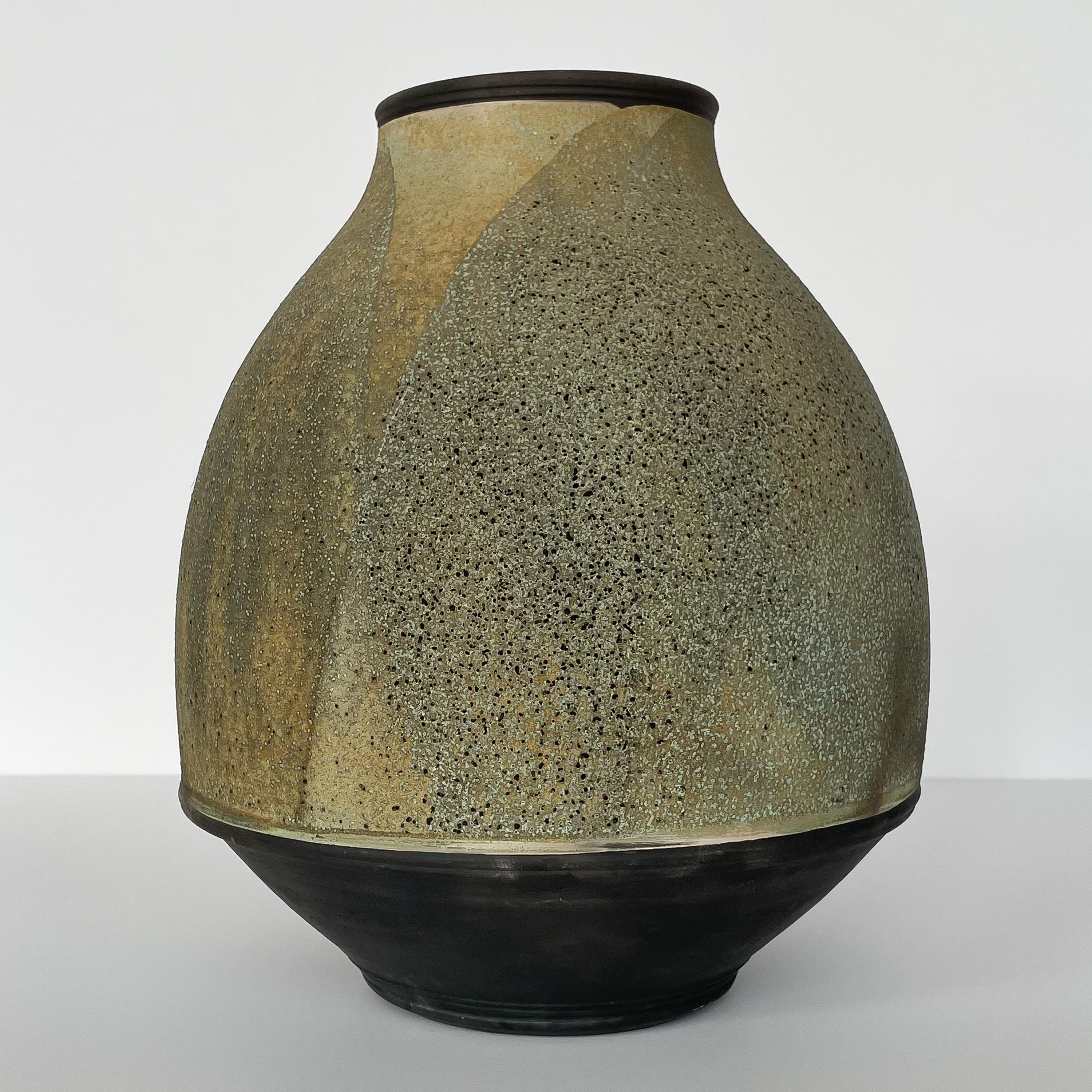 Glazed Harvey Sadow Raku Stoneware Vessel