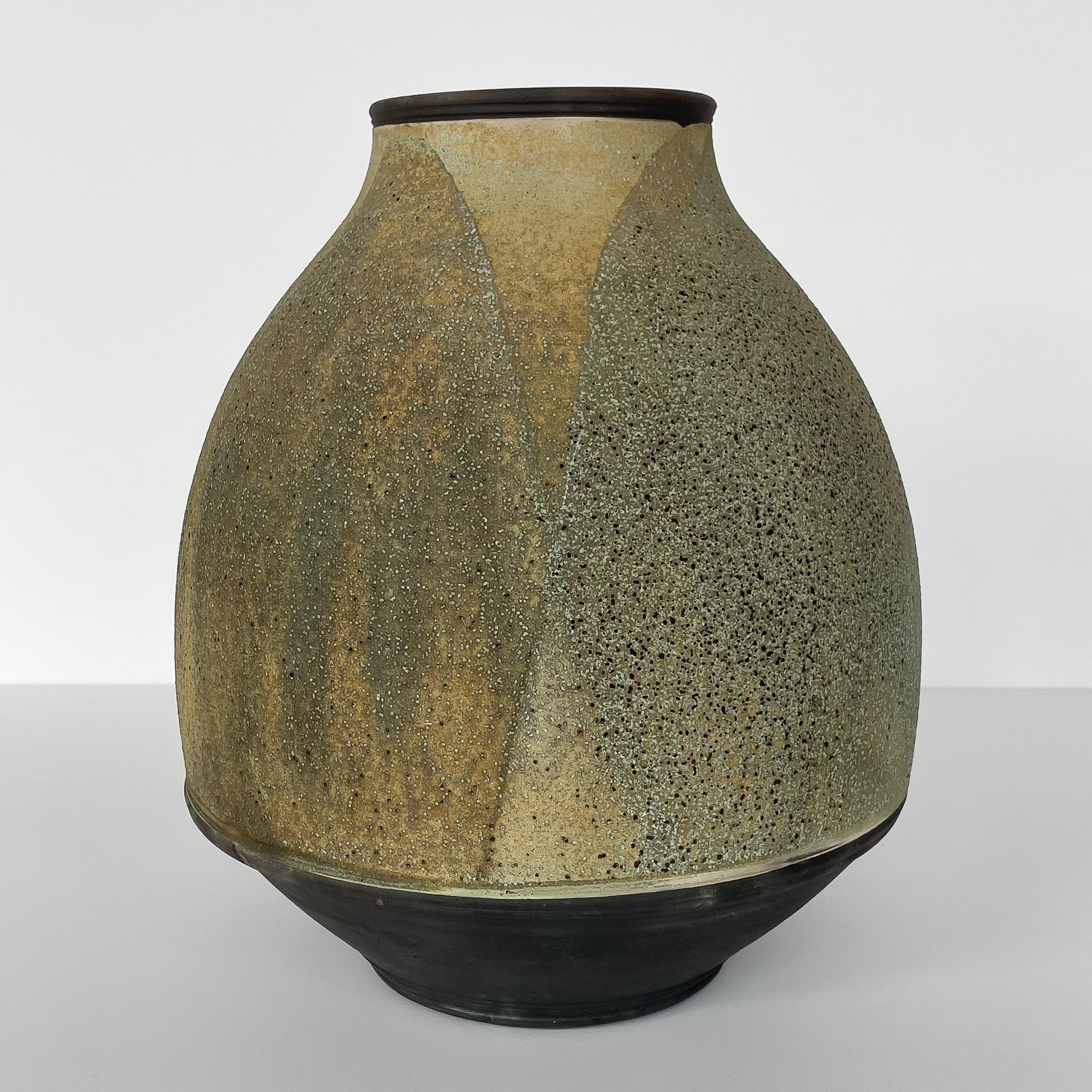 Harvey Sadow Raku Stoneware Vessel In Good Condition In Chicago, IL