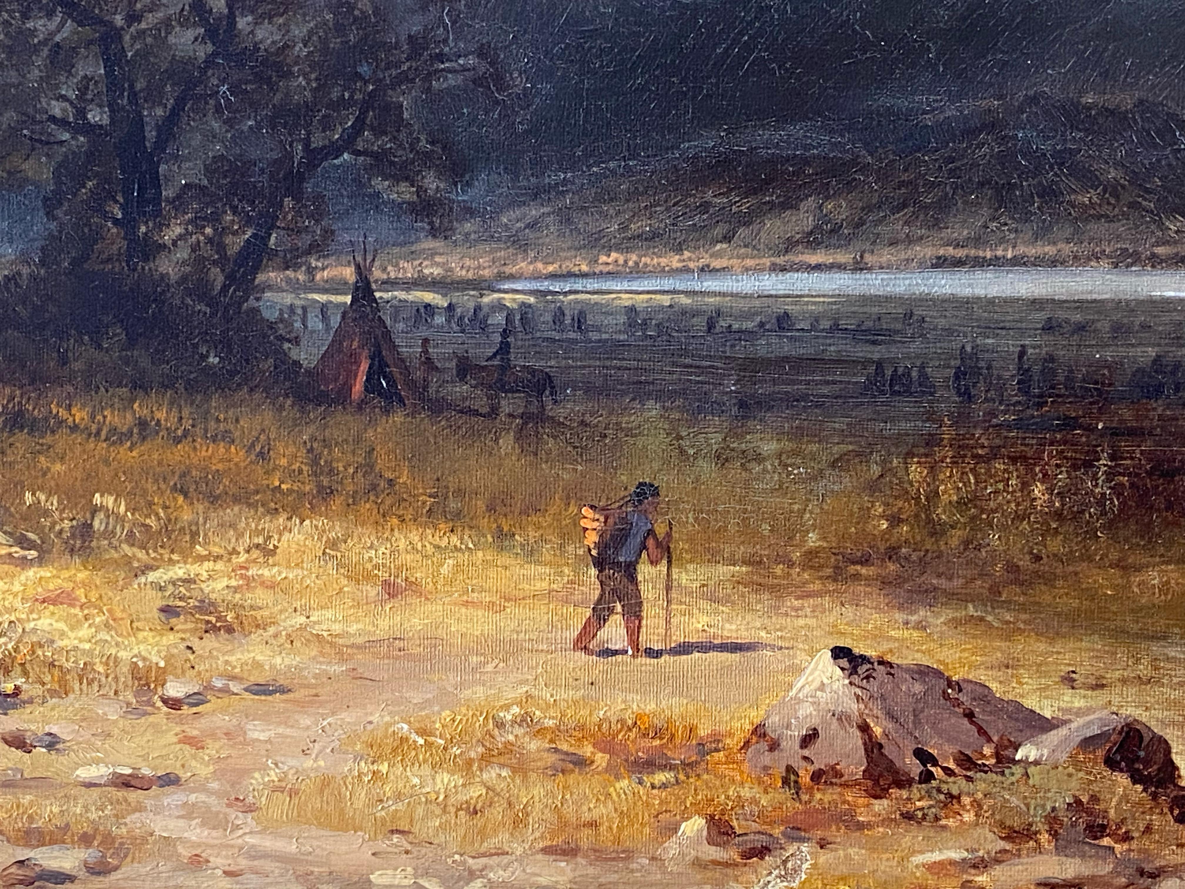 Native American Encampment, western scene For Sale 2
