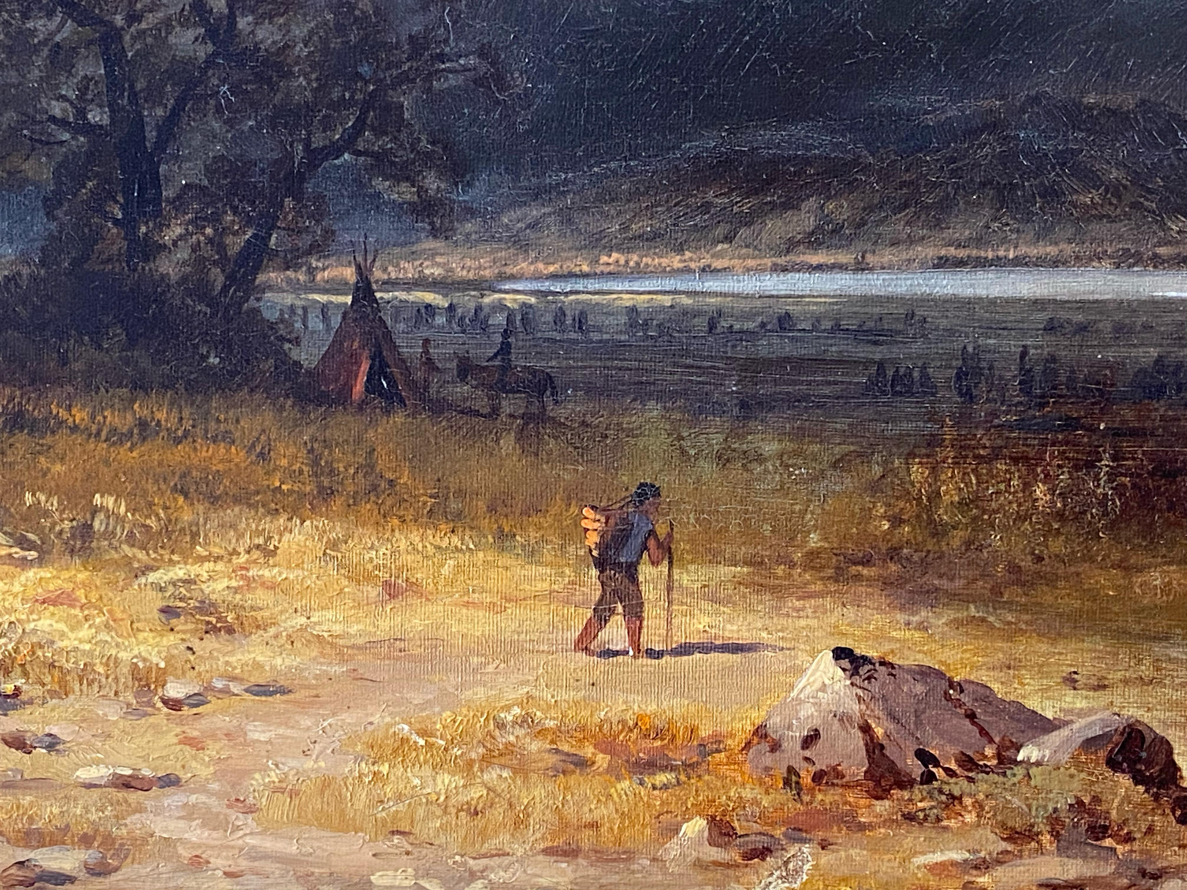 Campement amérindien, scène western en vente 1