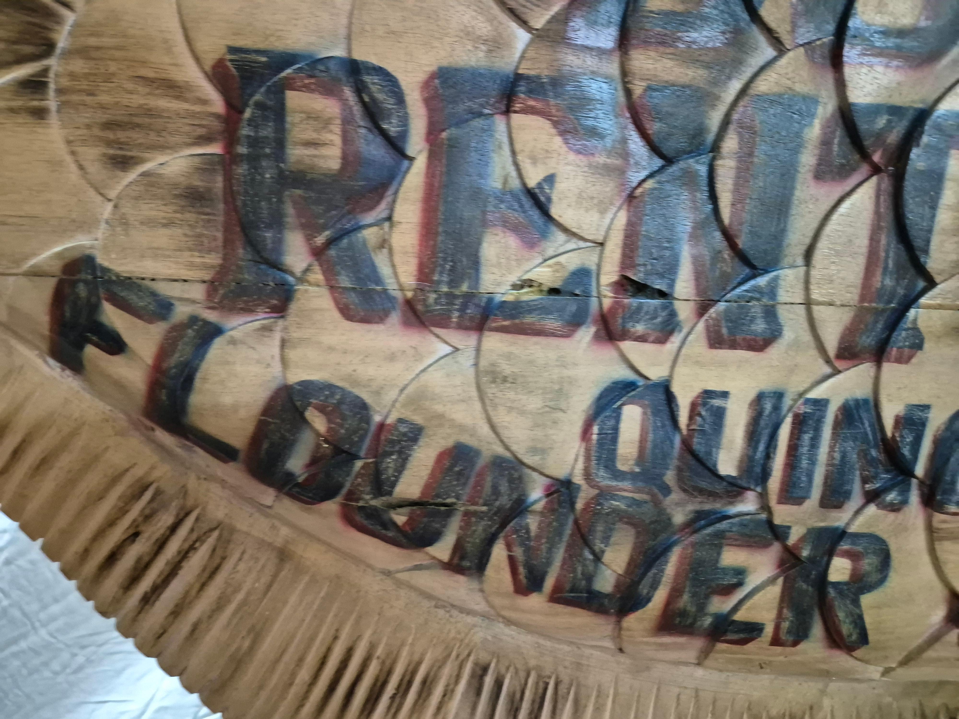 Harvey's Boat Rental Carved Flounder Trade Sign For Sale 1