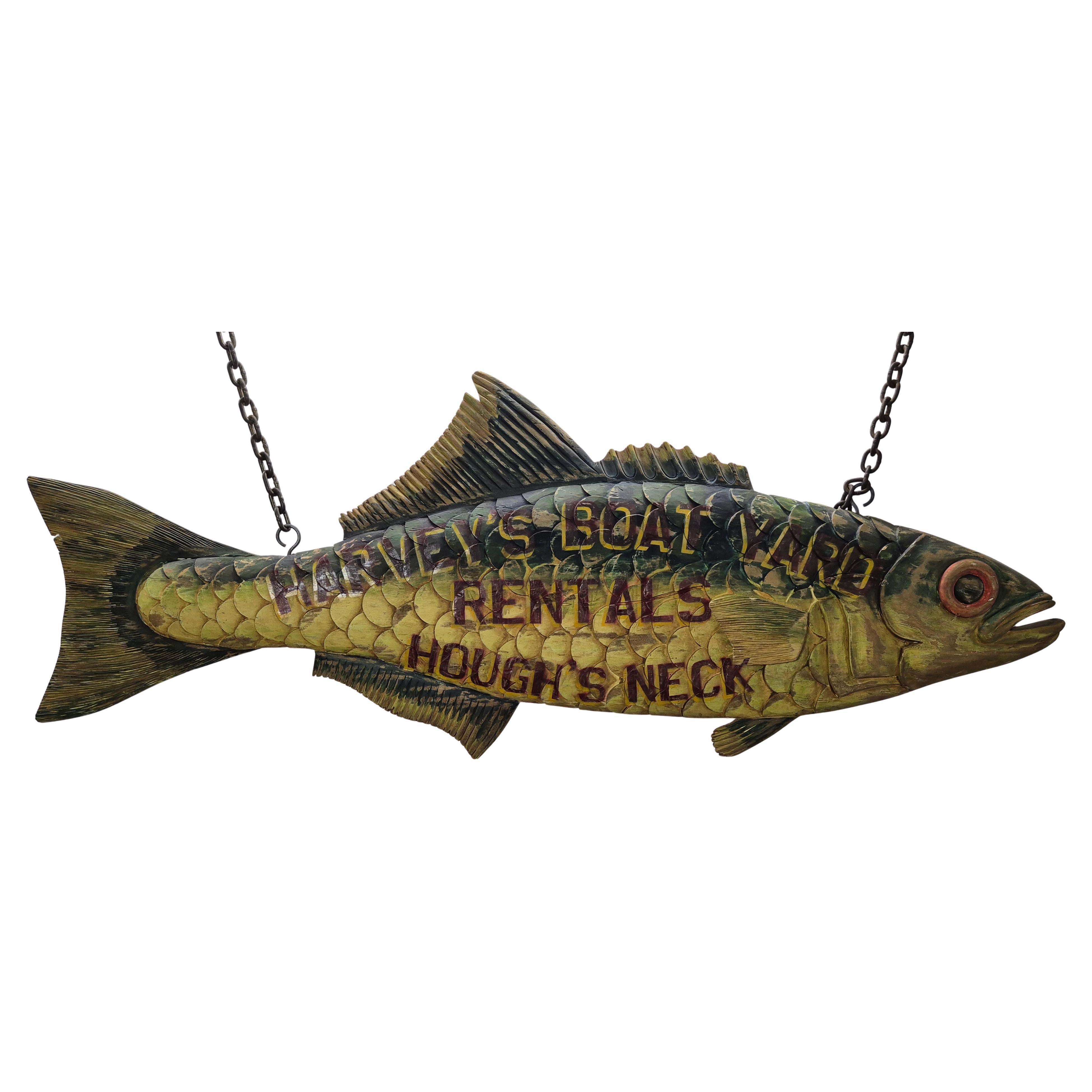 Harvey's Boat Yard Carved Trade Sign
