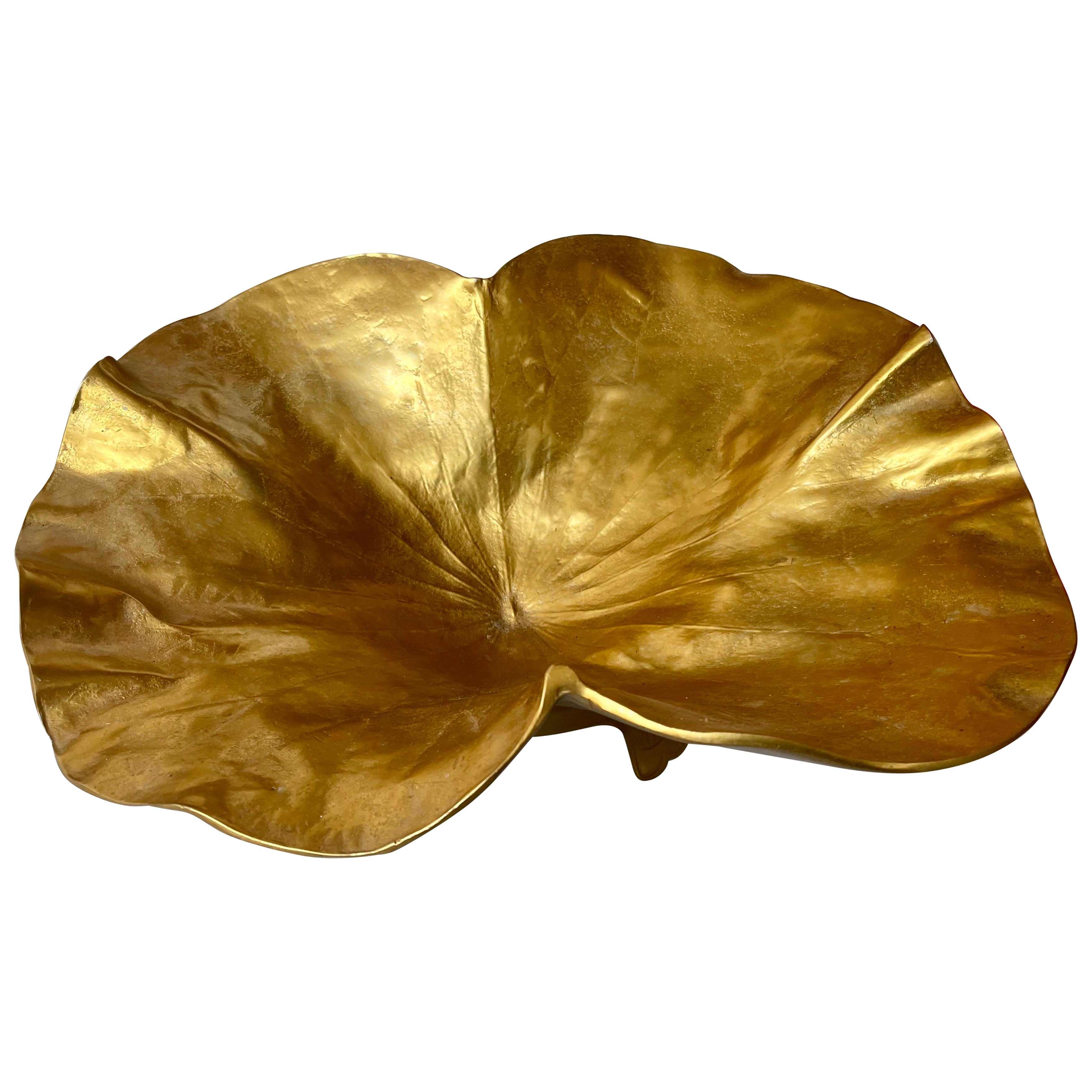 Ciotola grande in alluminio anodizzato oro Harvin Virginia Metalcrafters su supporto in vendita