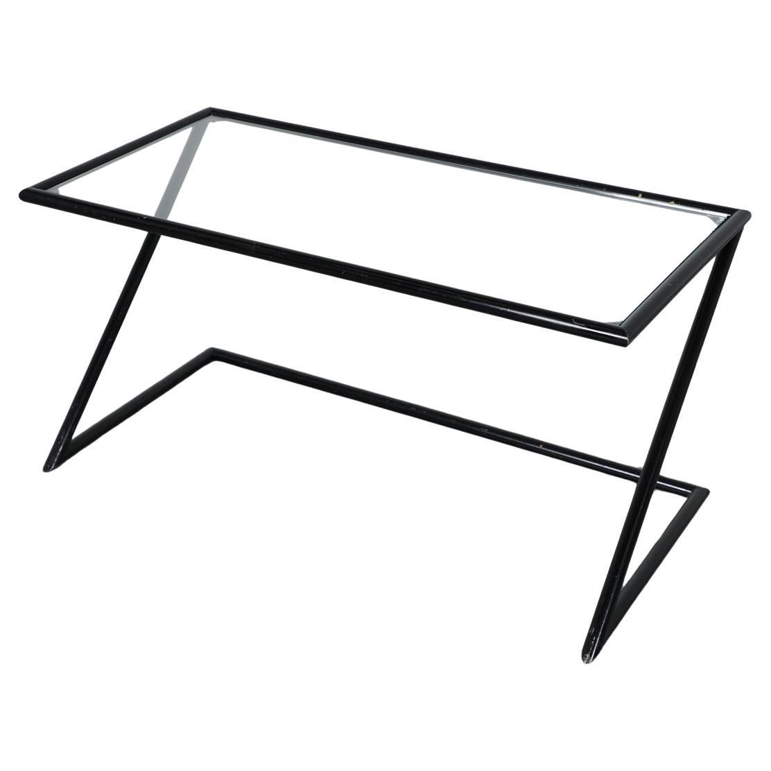Harvink Style 1980
s Metal and Glass "Zig Zag" Console Table