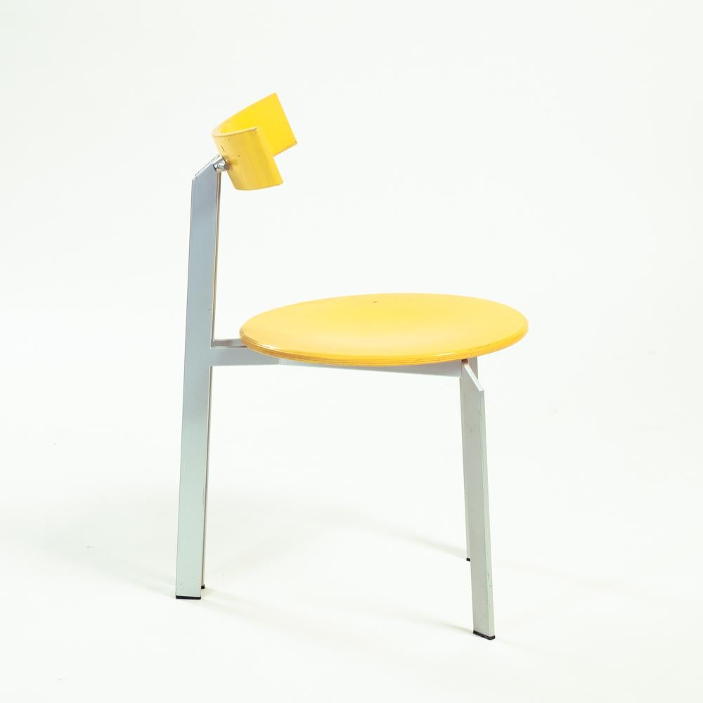 Steel Harvink Zeta postmodern Dutch design chair, set of 2, 1980s