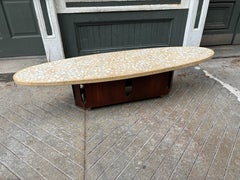 Harvy Probber Style Terrazzo and Stone Inlay Surfboard Coffee Table