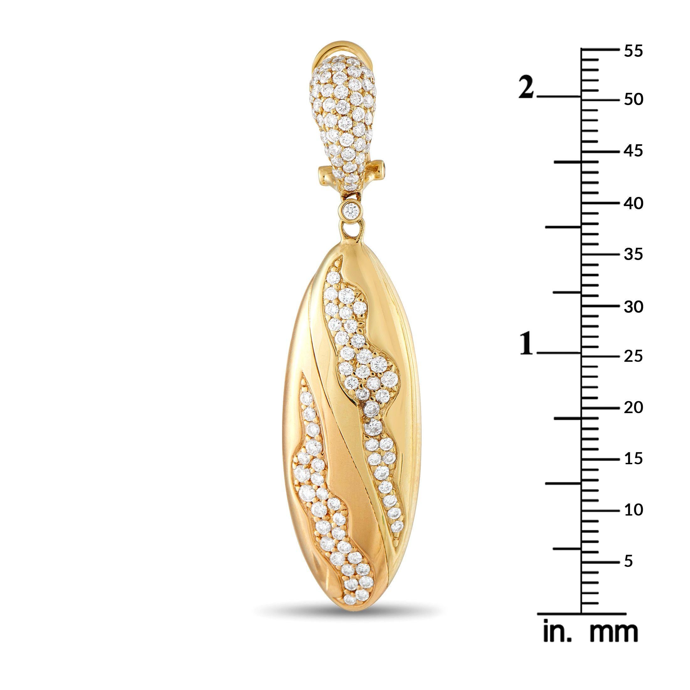 Hasba Boucles d'oreilles pendantes en or jaune 18 carats avec 2,86 ct de diamant HA20-070125 Neuf - En vente à Southampton, PA