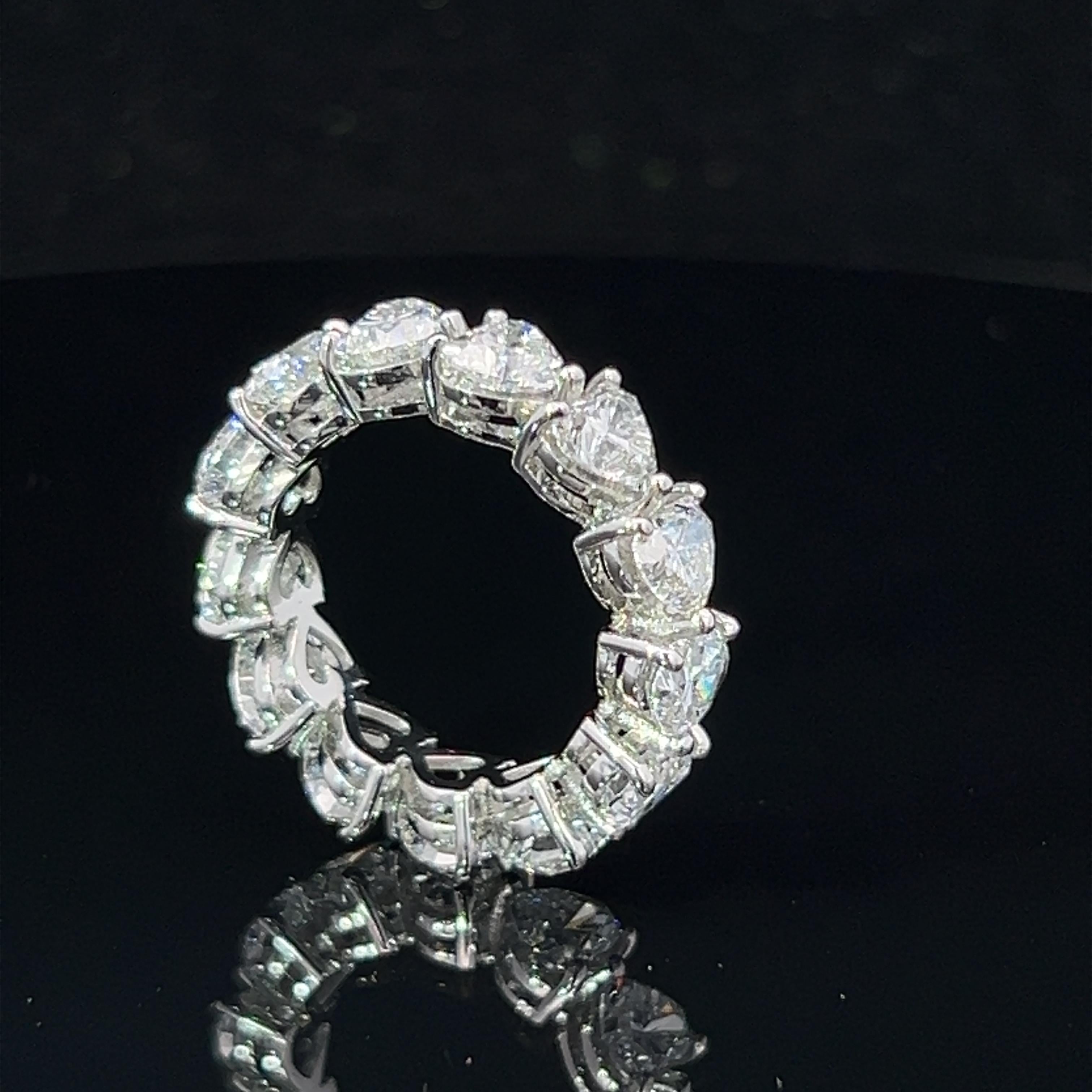 Hasbani Diamonds 6 Carat Bespoke Heart GIA Diamond Platinum Full Eternity Ring In New Condition For Sale In London, GB