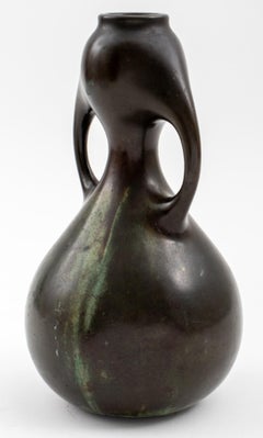 Hasegawa Gasen Attr Showa Bronze-Ikebana-Vase