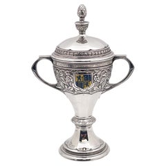 Haseler English Sterling Silver 1933 Trophy Covered Cup for Golf Tournament