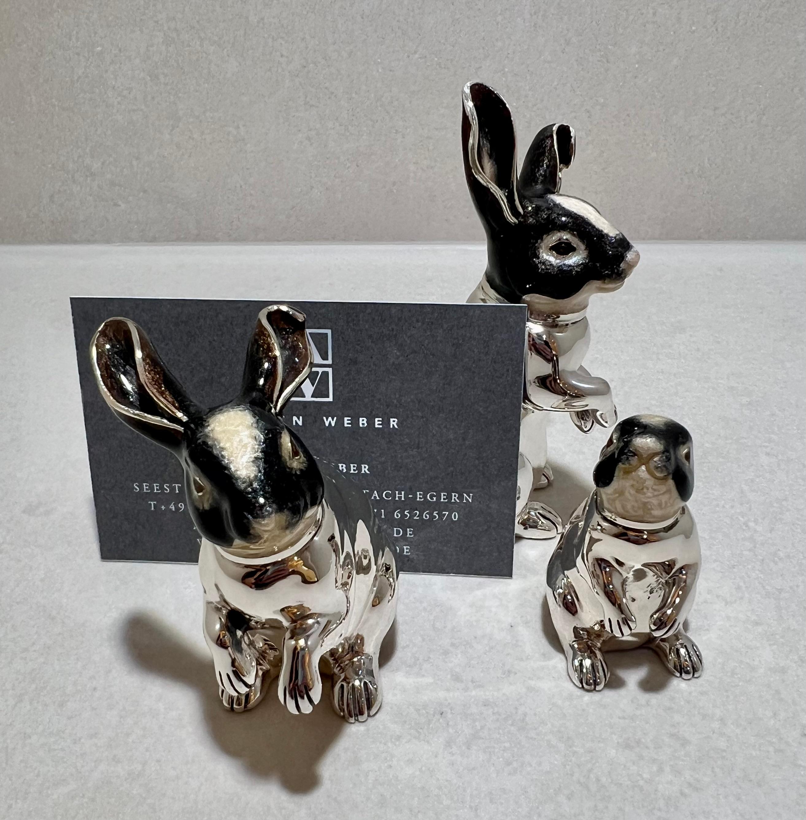 da uomo o donna Hasenfamilie 925 Sterling Silber emailliert in vendita