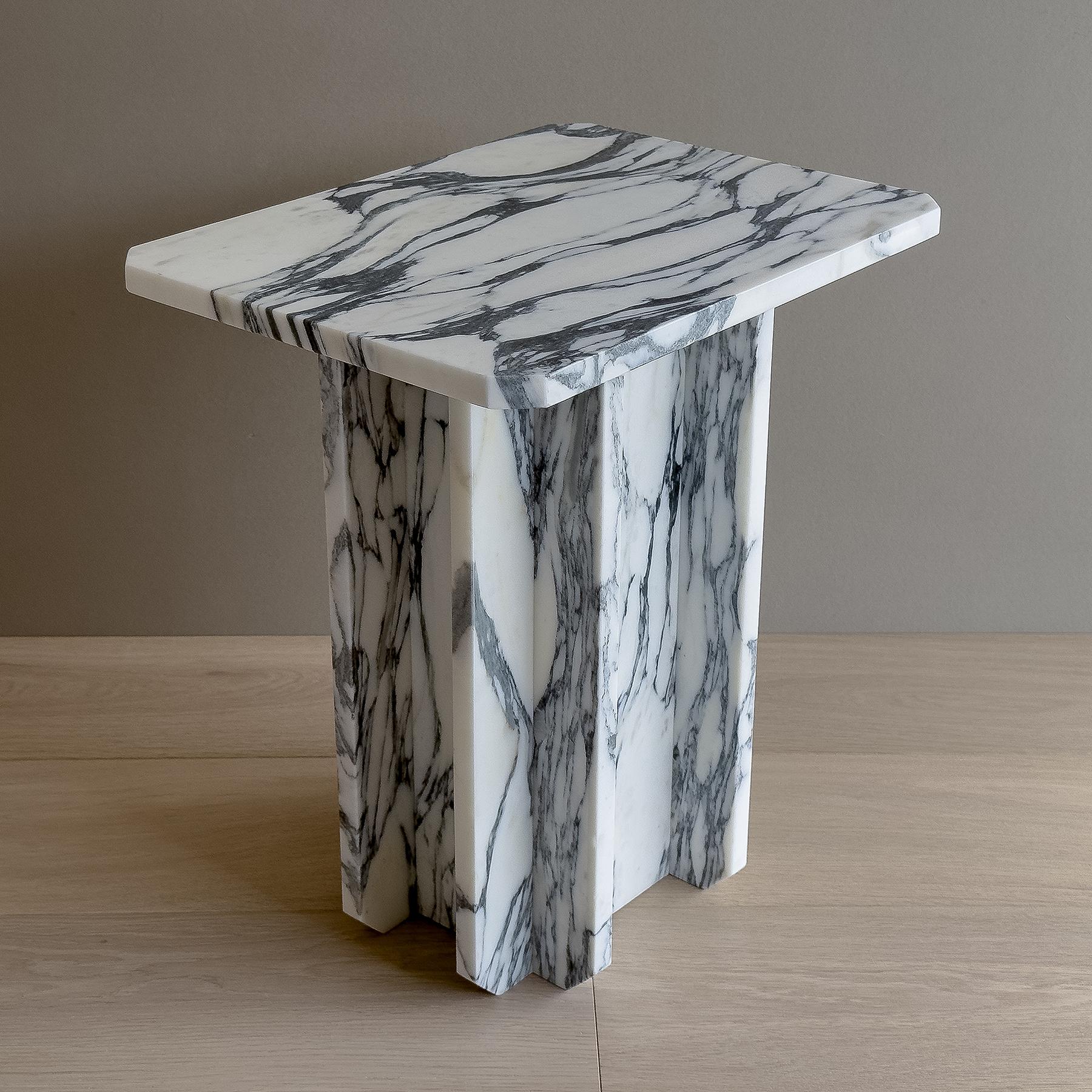 Modern HASH Side Table in Arabescato Marble by Meble Matters For Sale