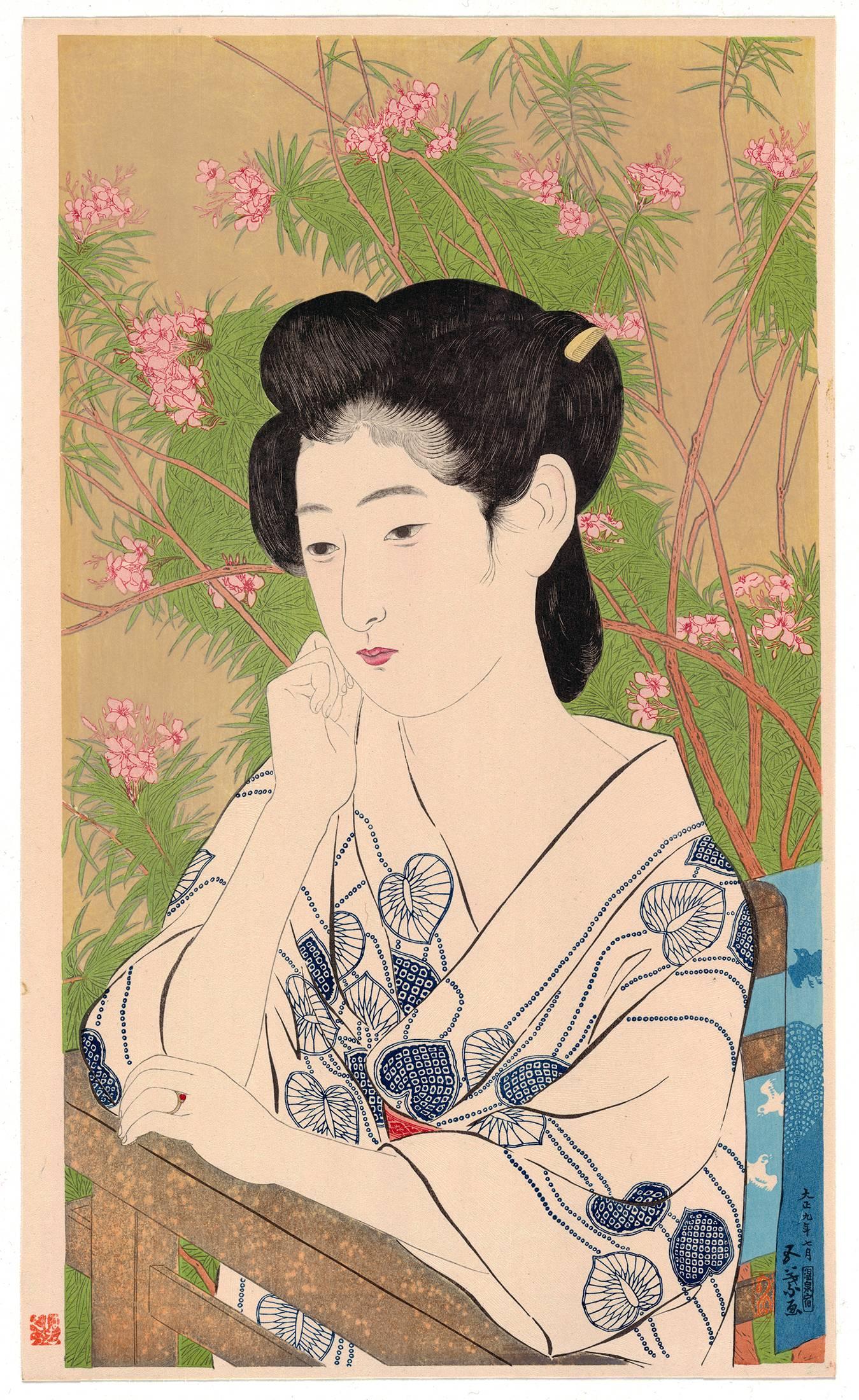 Hashiguchi Goyo Portrait Print - Goyo Hashiguchi, Ukiyo-e, Japanese Woodblock Print, Beauty, Hot Spring, Beauty