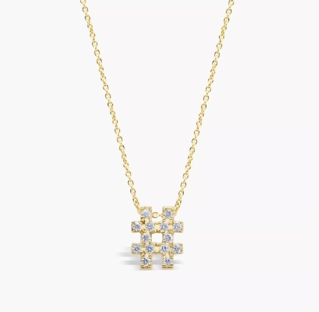 Hashtag Pendant 14k Solid Gold Genuine Diamond Hashtag Charm Pendant Unisex Gift


Total Carat Weight
0.24 ctw & Under
Gold Weight
0.76 Grams Approx
Height
8mm Approx
Width
6.6mm Approx
Gross Weight
0.78 Grams Approx
Diamond Weight
0.11 Ctw