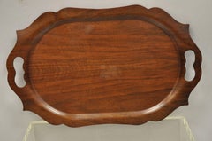 Haskelite Mahogany Bentwood Wood Buffet Serving Tray with Handles