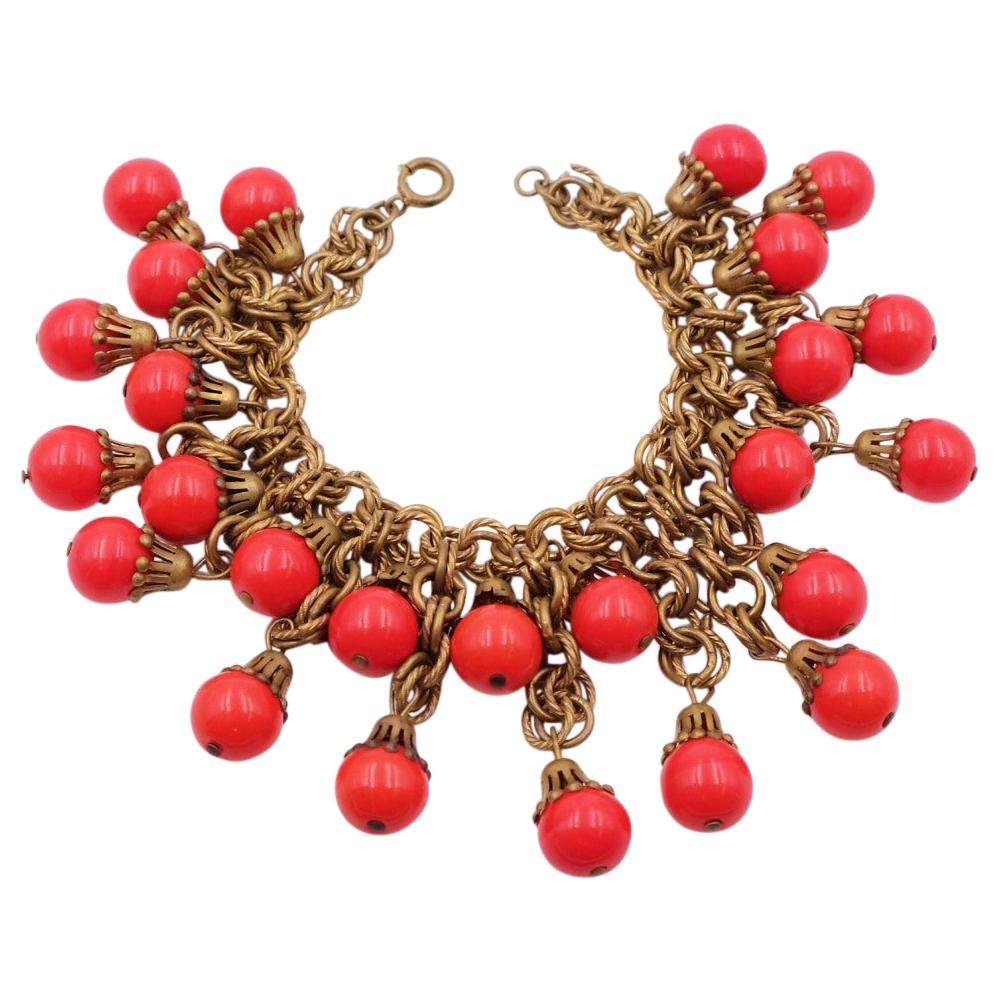Haskell Early Red Glass Bracelet 1930s For Sale at 1stDibs