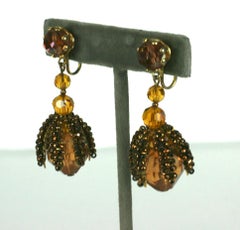 Haskell Style Copper and Topaz Beaded Demi Parure