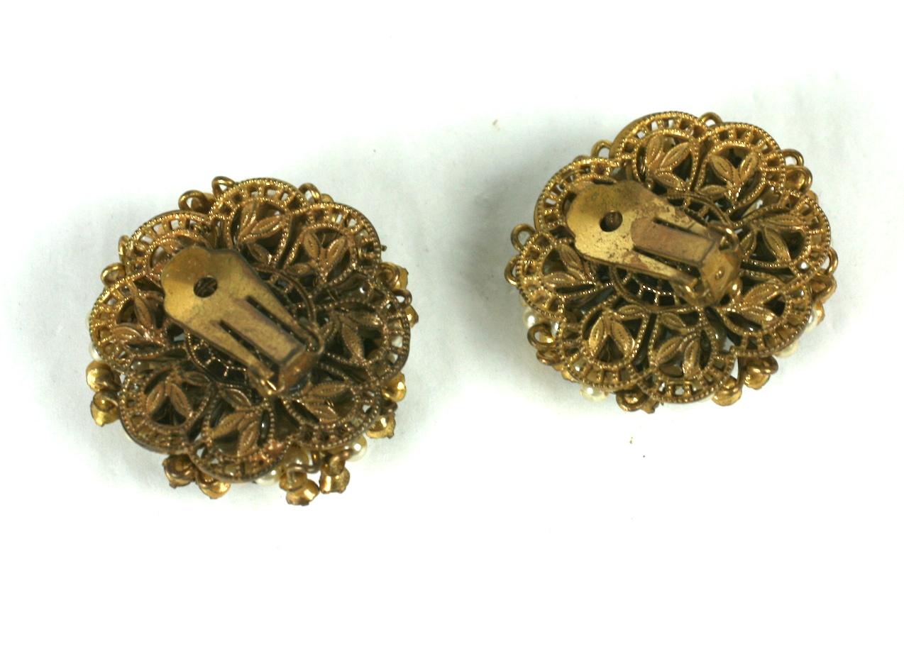 Women's or Men's Haskell Style Enamel Flower Earrings For Sale