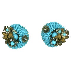 Haskell Style Turquoise Beaded Earrings