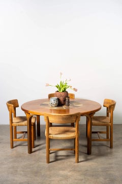 Haslev Mobelsnedkeri Round Tiled-Top Dining Table by Tue Poulsen