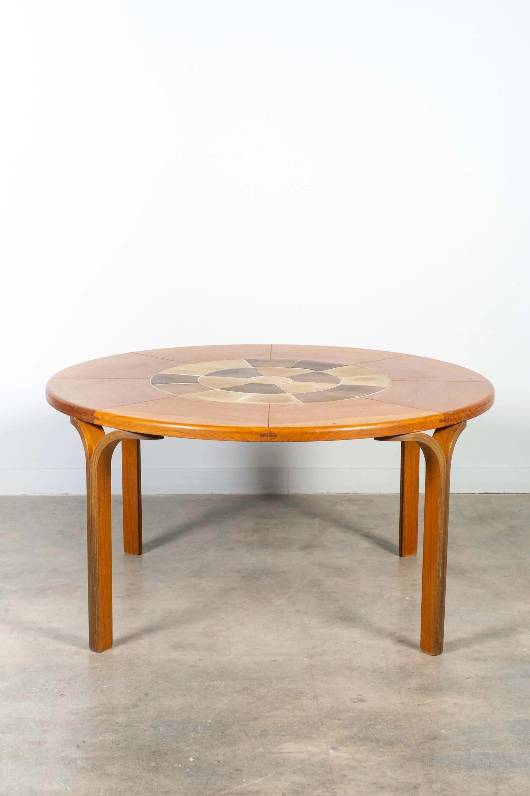 Post-Modern Haslev Mobelsnedkeri Round Tiled-Top Dining Table by Tue Poulsen For Sale